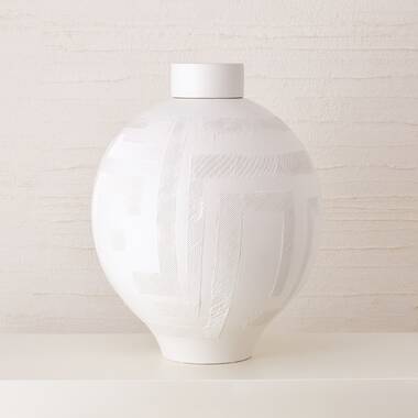 Global Views Chaco Lidded Jar Matte White Wayfair